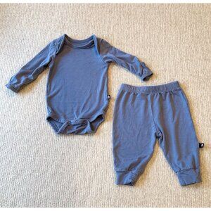 Kyte Baby Size Newborn Matching Set Long Sleeve Bodysuit and Pants Slate Blue
